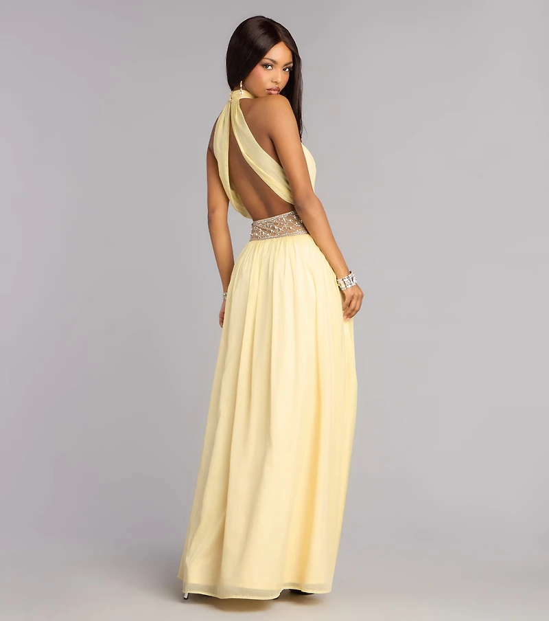 Monica Chiffon Embellished Formal Dress