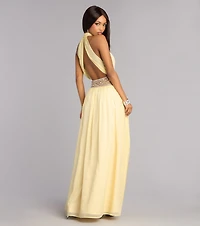 Monica Chiffon Embellished Formal Dress