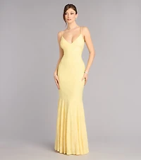 Payton Floral Jacquard Lace-Up Mermaid Dress