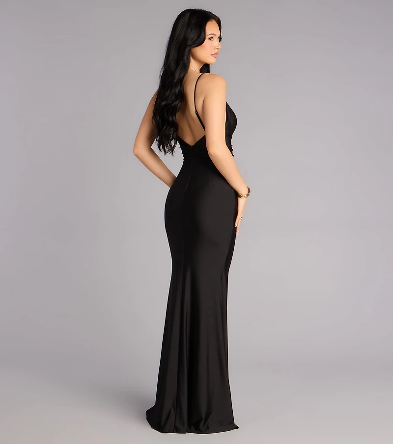 Sage Rosette Mermaid Formal Dress