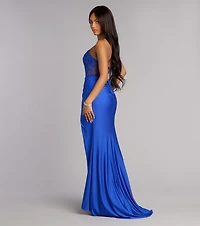 Shayla Strapless Corset Lace Formal Dress