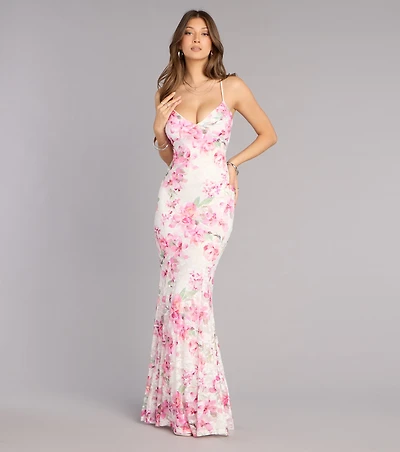 Gretchen Floral Lace Formal Dress