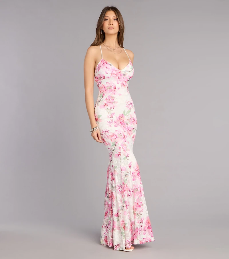 Gretchen Floral Lace Formal Dress