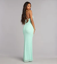 Meara Beaded Sequin Mermaid Formal Dress