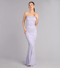 Sera Formal Sequin Beaded Mermaid Dress
