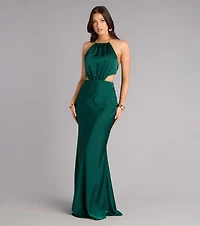Patricia Satin Chain Column Formal Dress