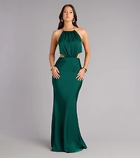 Patricia Satin Chain Column Formal Dress