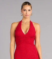 Maribeth Glitter Strappy Back Mermaid Formal Dress