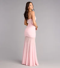 Sherrie Mesh Slit Mermaid Formal Dress