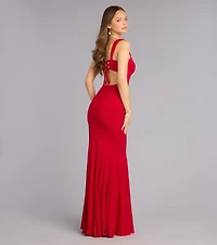 Sheila Glitter Lace-Up Formal Dress