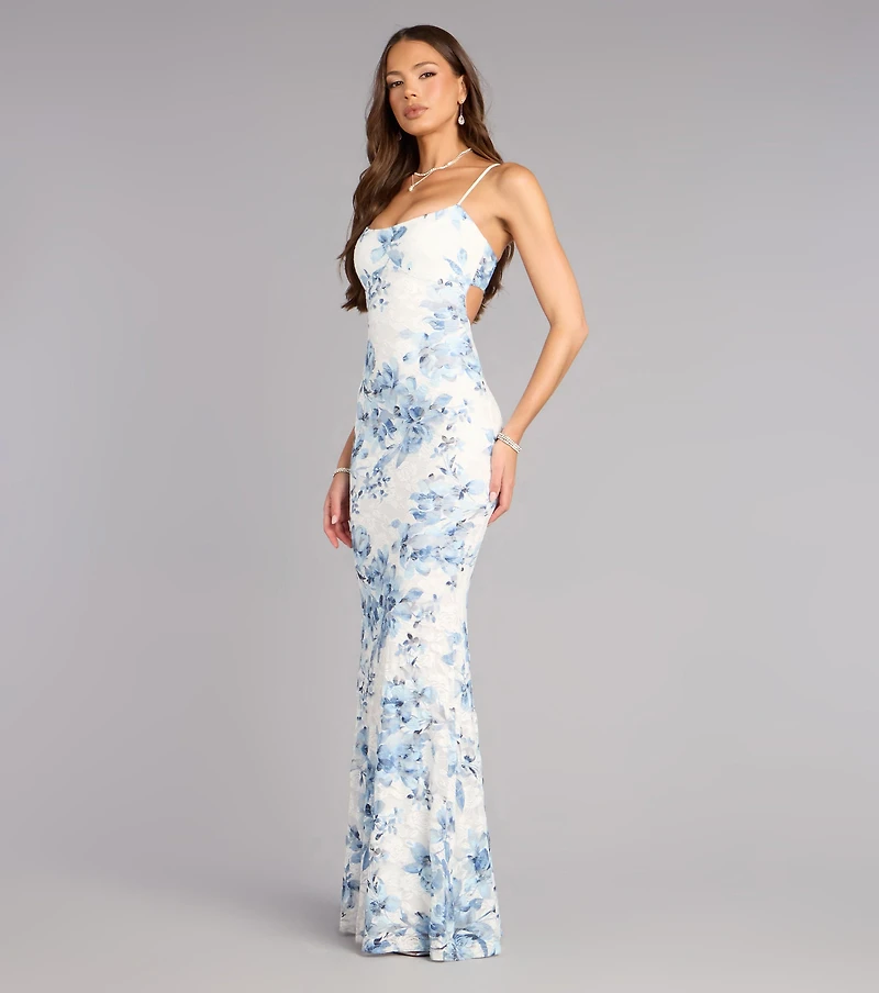 Adalynn Floral Lace Mermaid Formal Dress