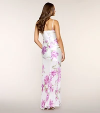 Kenzie Floral Formal Dress With Bag