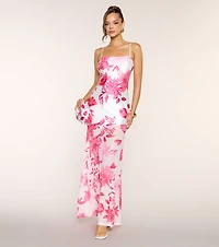 Kenzie Floral Formal Dress With Bag