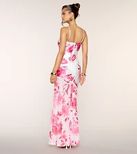 Kenzie Floral Formal Dress With Bag