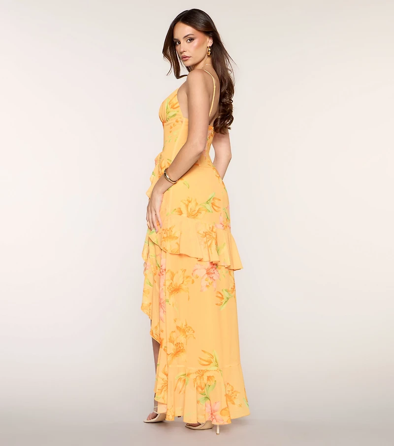 Priscilla Floral Chiffon Formal Dress