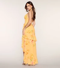 Priscilla Floral Chiffon Formal Dress