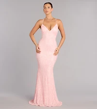 Bethanie Formal Sequin V-Neck Mermaid Dress