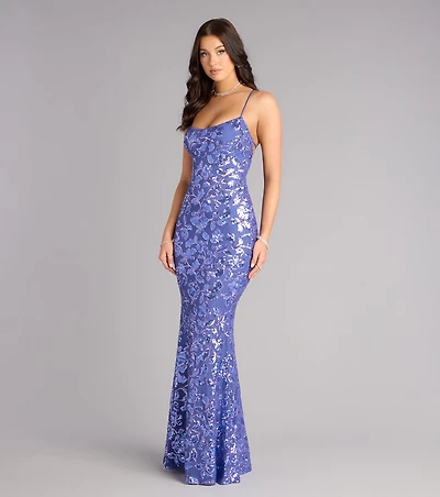 Betty Sequin Strappy Mermaid Formal Dress
