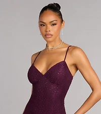 Skylar Rhinestone Tie Back Formal Dress