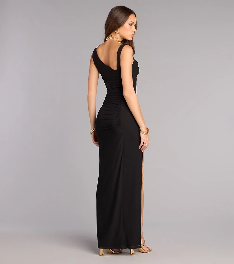 Colleen Mesh Column Formal Dress