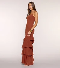 Marisol Chiffon Ruffle Formal Dress