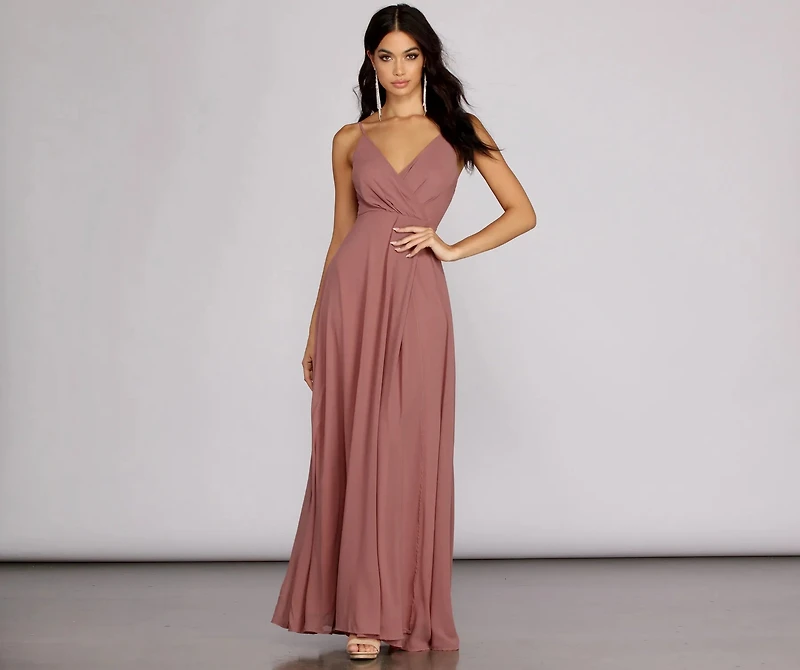 Yelena Chiffon Slit Gown