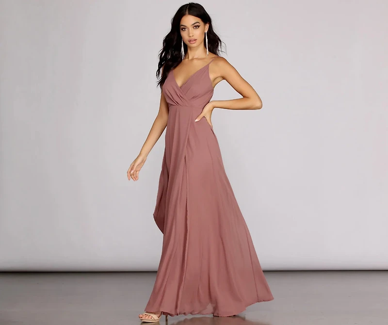 Yelena Chiffon Slit Gown