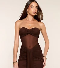 Sloane Mesh Mermaid Formal Dress