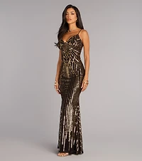 Cassie Sequin Pattern Mermaid Formal Dress