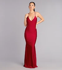 Hannah V-Neck Strappy Formal Dress