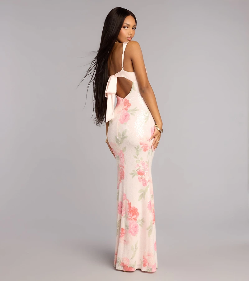 Liliane Floral Sequin Mermaid Formal Dress