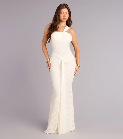 Giana Lace One-Shoulder Formal Dress