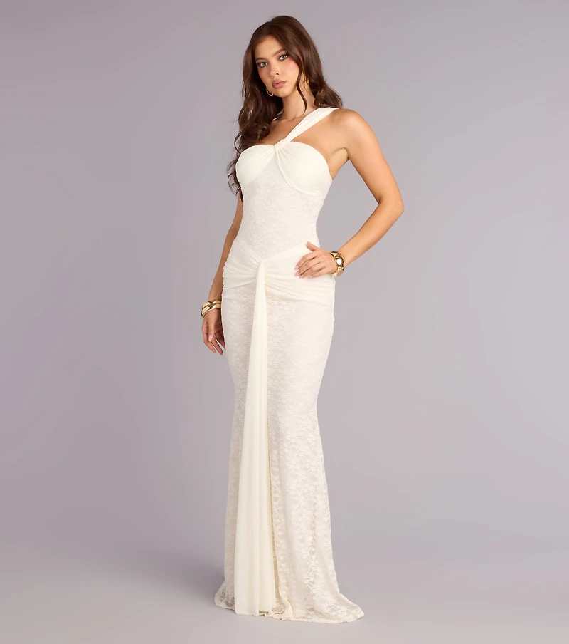 Giana Lace One-Shoulder Formal Dress