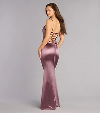 Aven Satin Lace-Up Mermaid Formal Dress