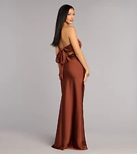 Brienna Satin Tie A-Line Formal Dress