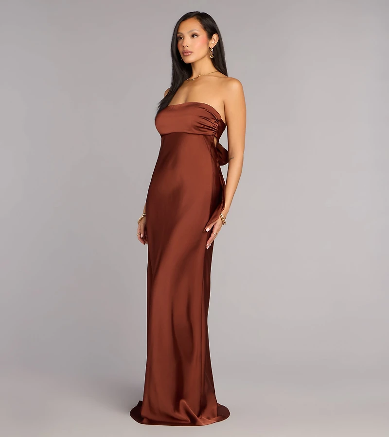 Brienna Satin Tie A-Line Formal Dress