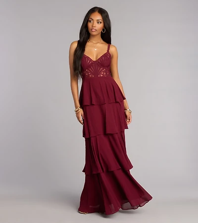 Katy Crochet Lace A-Line Formal Dress