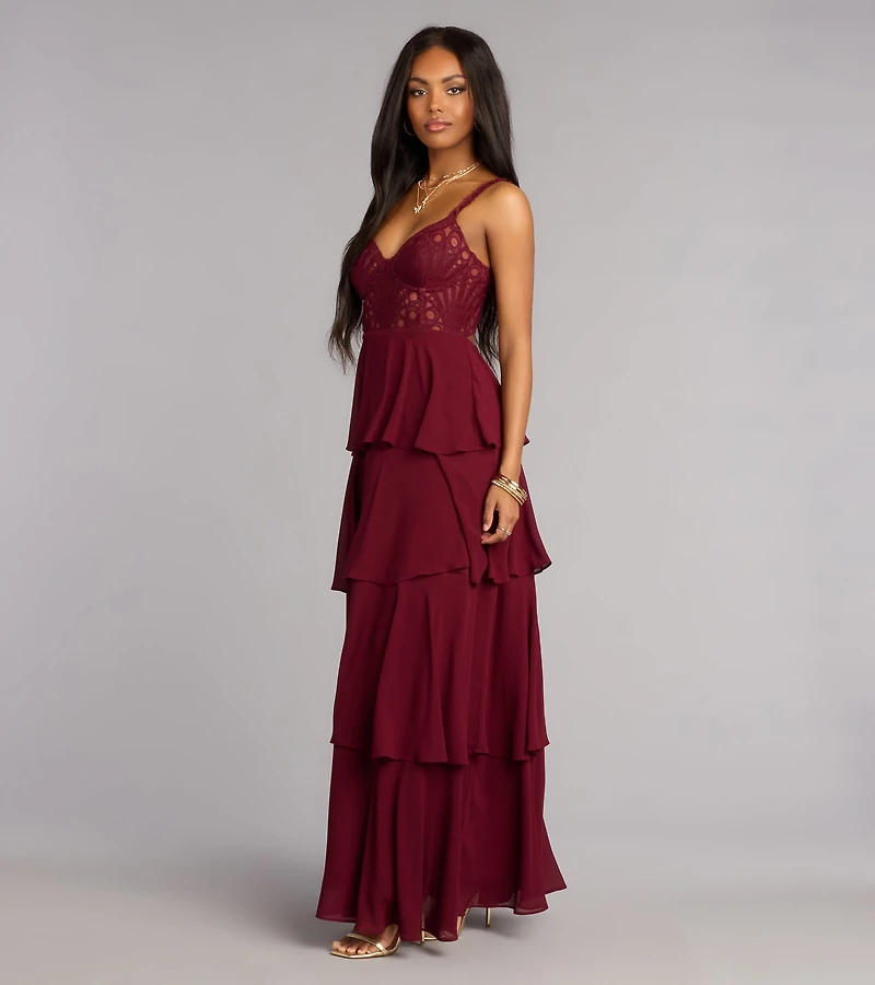 Katy Crochet Lace A-Line Formal Dress