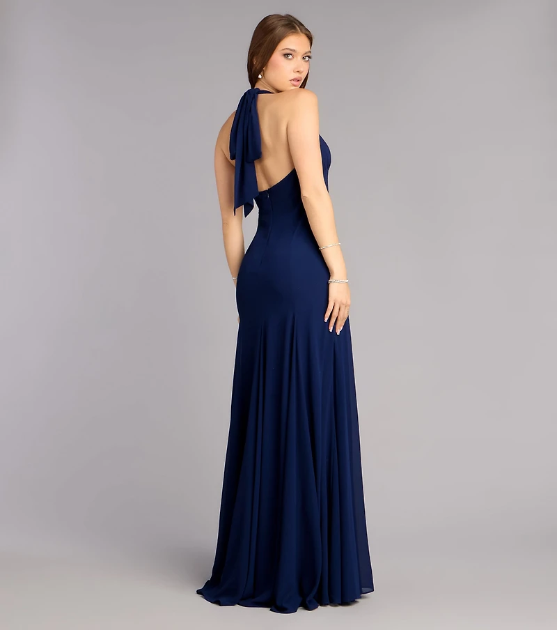 Julianna Chiffon Halter A-Line Formal Dress