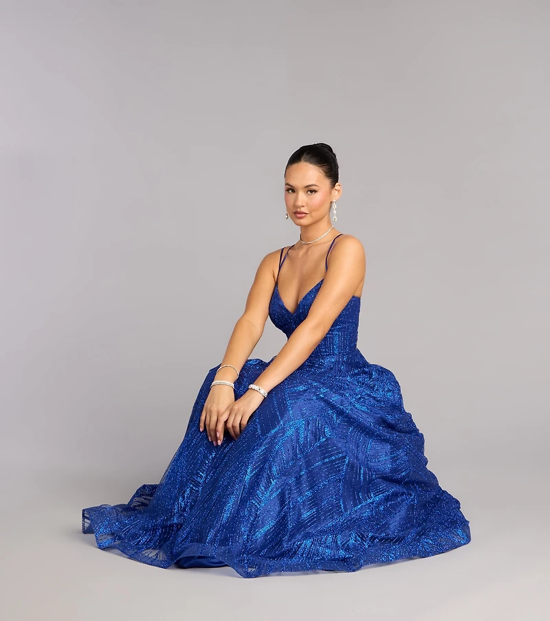 Soraya Glitter A-Line Formal Dress