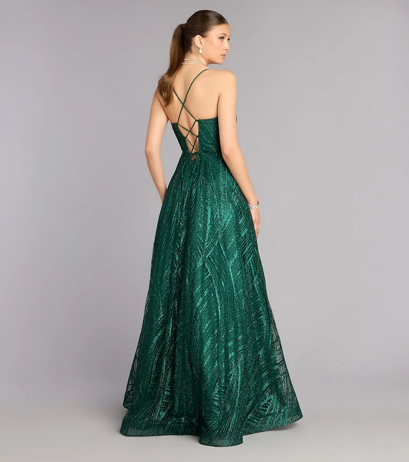 Cathy Glitter A-Line Formal Dress