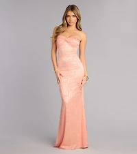 Averie Floral Lace Strapless Mermaid Dress