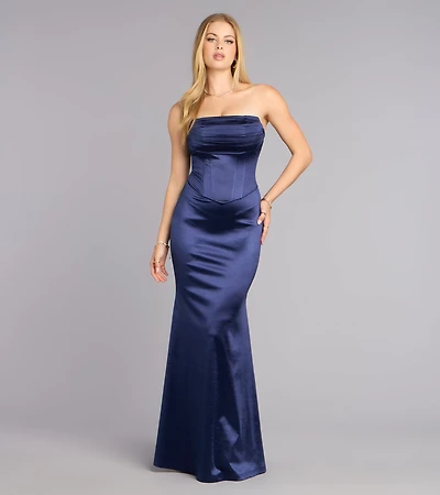 Jess Satin Corset Lace-Up Mermaid Formal Dress