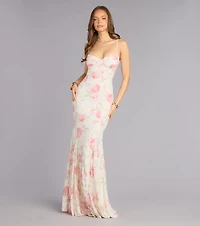 Preston Floral Lace Mermaid Formal Dress