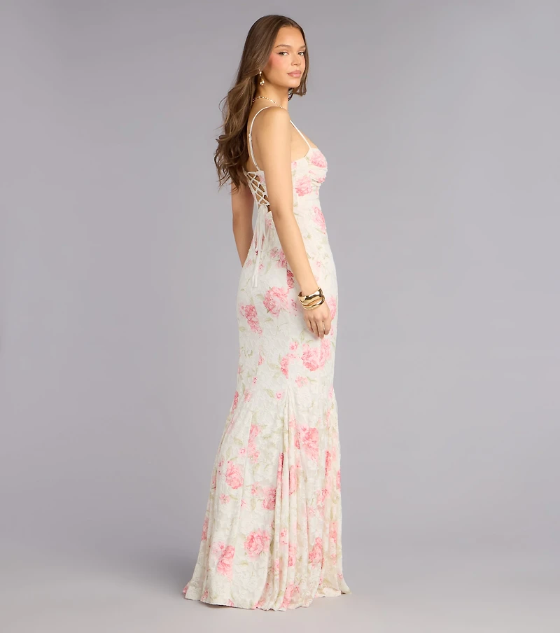 Preston Floral Lace Mermaid Formal Dress