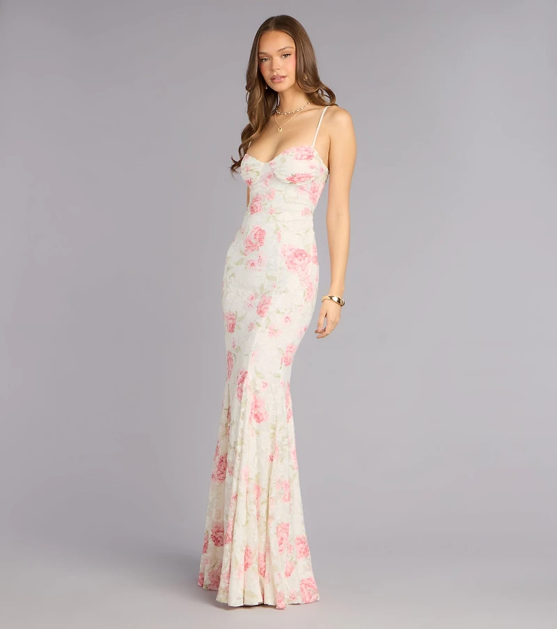 Preston Floral Lace Mermaid Formal Dress