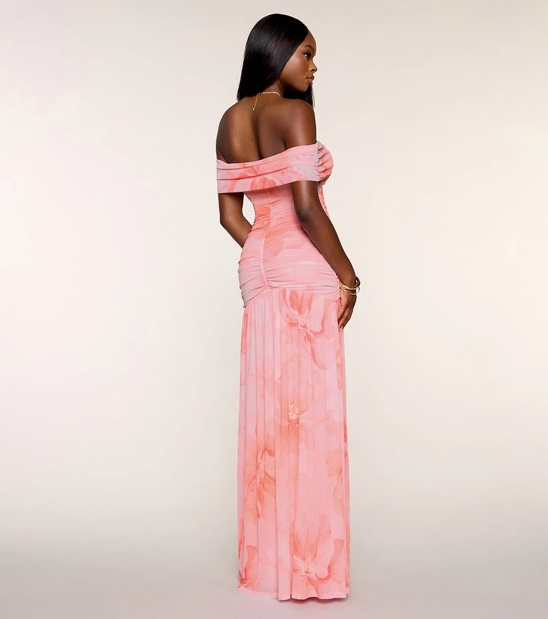 McKenzie Floral Slit A-Line Formal Dress