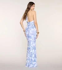 Emily Floral Open Back Formal Dress