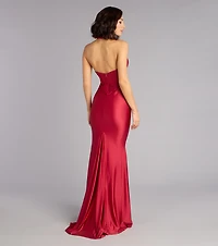 Regina Satin Halter Corset Mermaid Formal Dress