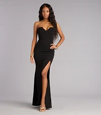 Emeline Crepe Strapless Mermaid Formal Dress